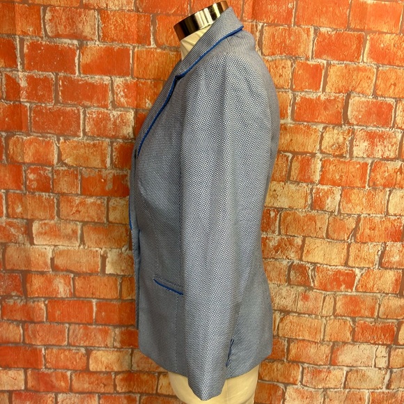 The Limited Blue Print Cotton Blazer - Picture 4 of 11